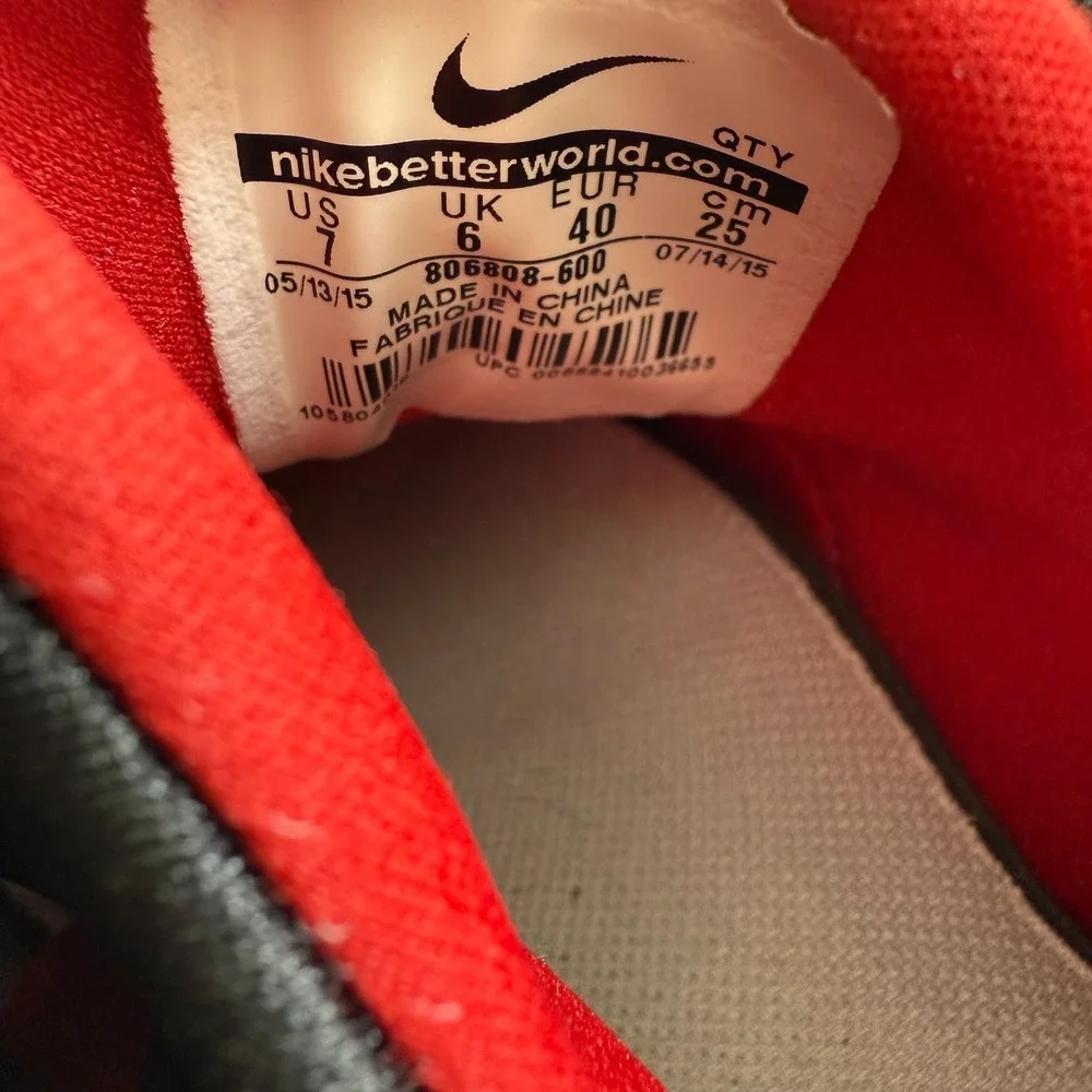 Nike‎ Air Max 90 Mid Sneakers Men's Red Black Lace-Up Casual High Top Athletic 7